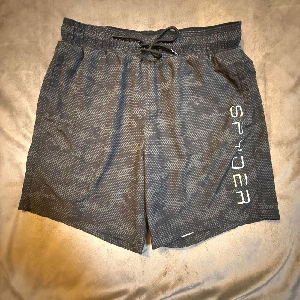 Spyder Men's Black and Grey Shorts Size L - 0296